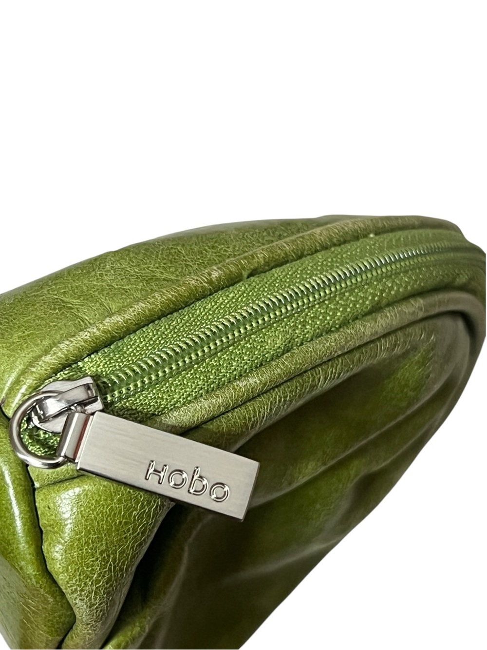 HOBO International Jem Kiwi Green Leather Lipstick Cosmetic Pouch - Picture 4 of 9